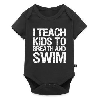 Schwimmer Schwimmen Spruch - Baby Premium Kurzarmbody - Schwarz - Vorne