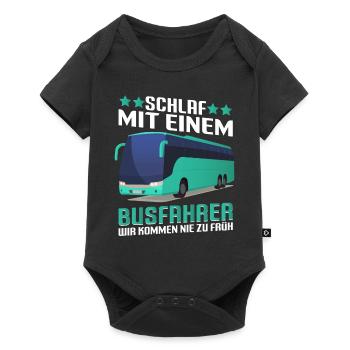 Bus Schlaf mit einem Busfahrer - Baby Premium Kurzarmbody - Schwarz - Vorne