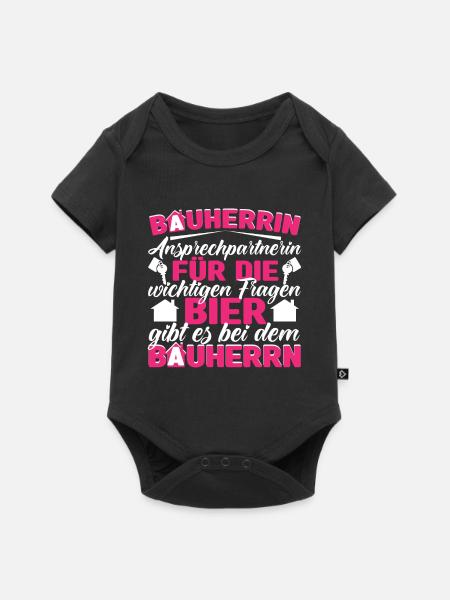 Bauherrin Bauleitung Ansprechpartnerin - Baby Premium Kurzarmbody - Schwarz