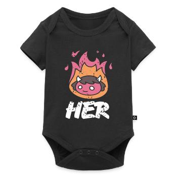 HER Cute Retro Burning Halloween Demon For Her - Baby Premium short-sleeve bodysuit - black - Front