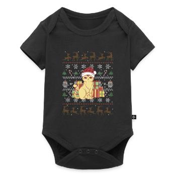 Mignon chat de Noël - Body à manches courtes Premium Bébé - noir - Devant