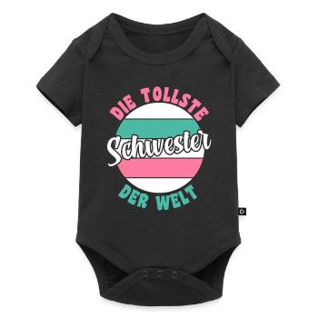 Geschwister Familie Schwestern Schwester - Baby Premium Kurzarmbody - Schwarz - Vorne