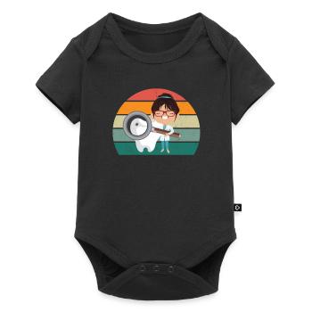 zahnärztin zahn zähne bohrer bohren zahn zahnarzt - Baby Premium Kurzarmbody - Schwarz - Vorne