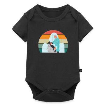 zahnärztin zahn zähne bohrer bohren zahn zahnarzt - Baby Premium Kurzarmbody - Schwarz - Vorne