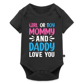 Fille ou garçon Maman et Papa T’aiment - Bébé Sexe - Body à manches courtes Premium Bébé - noir - Devant