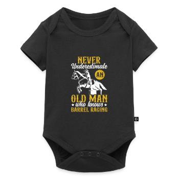 Old Man Barrel Racing Rodeo Reiterpferd - Baby Premium Kurzarmbody - Schwarz - Vorne