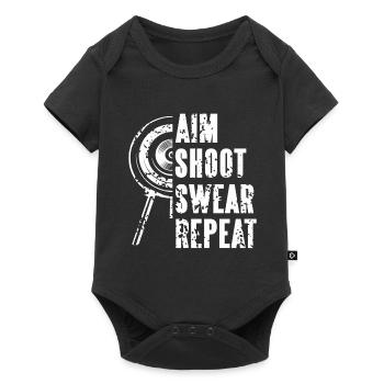 Aim Shoot Swear Répéter Cool Vintage ARCHERY - Body à manches courtes Premium Bébé - noir - Devant
