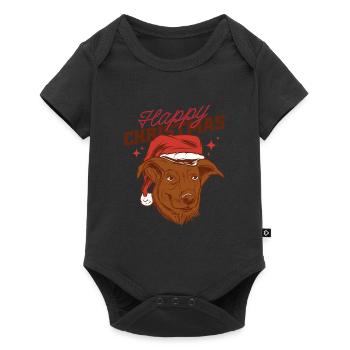 Christmas - santa dog happy christmas - Baby Premium short-sleeve bodysuit - black - Front
