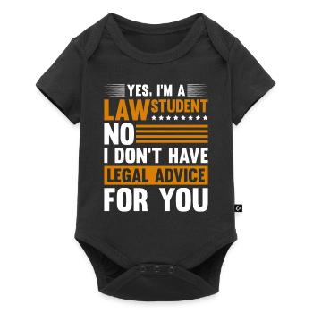 OUI JE SUIS ÉTUDIANT EN DROIT NON JE N’AI PAS DE CONSEILS JURIDIQUES - Body à manches courtes Premium Bébé - noir - Devant