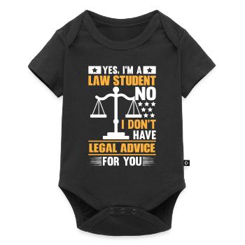 OUI JE SUIS ÉTUDIANT EN DROIT NON JE N’AI PAS DE CONSEILS JURIDIQUES - Body à manches courtes Premium Bébé - noir - Devant