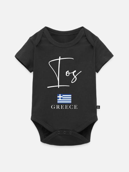 Vacances du drapeau de la Grèce - Islande IOS - Body à manches courtes Premium Bébé - noir