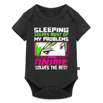 Dormir résout la plupart de mes problèmes Anime - Body à manches courtes Premium Bébé - noir - Devant
