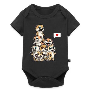 Drôle de suricate Kawaii Surikat Surikate - Body à manches courtes Premium Bébé - noir - Devant