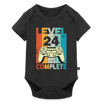 Level 24 Complete Gaming Birthday - Baby Premium short-sleeve bodysuit - black - Front