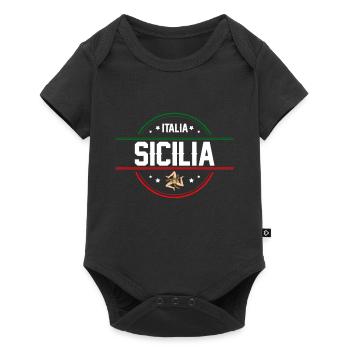 Sicile drapeau Sicile Palerme Italie - Body à manches courtes Premium Bébé - noir - Devant