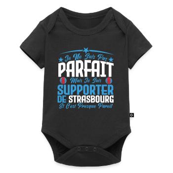 je ne suis pas parfait, supporteur de Strasbourg. - Body à manches courtes Premium Bébé - noir - Devant