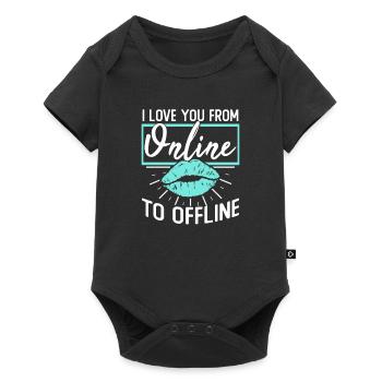 Long-distance couple engagement - Baby Premium short-sleeve bodysuit - black - Front