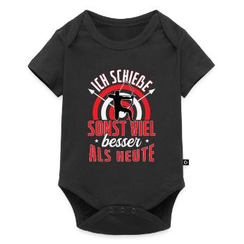 Bogenschießen Schieße Sonst viel besser - Baby Premium Kurzarmbody - Schwarz - Vorne