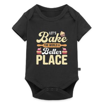 Faisons cuire le monde un meilleur endroit cuisson gâteau C - Body à manches courtes Premium Bébé - noir - Devant