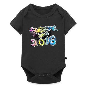 Awesome since 2016 Graffiti Motiv - Baby Premium Kurzarmbody - Schwarz - Vorne