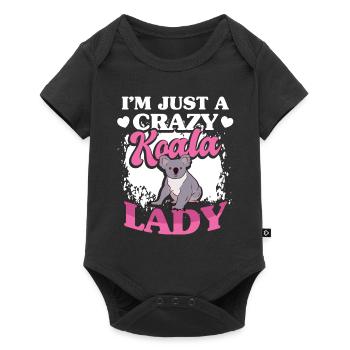Koala Bär Australischer Zoo - Baby Premium Kurzarmbody - Schwarz - Vorne