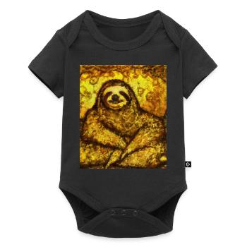 Sloth Portrait Funny Gustav Klimt Style - Baby Premium short-sleeve bodysuit - black - Front