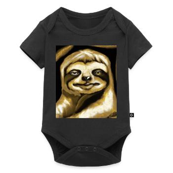 Sloth Portrait Funny Cubism Gustav Klimt - Baby Premium short-sleeve bodysuit - black - Front