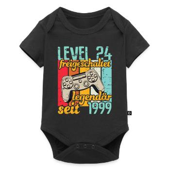 Level 24 freigeschaltet legendär seit 1999 - Baby Premium Kurzarmbody - Schwarz - Vorne