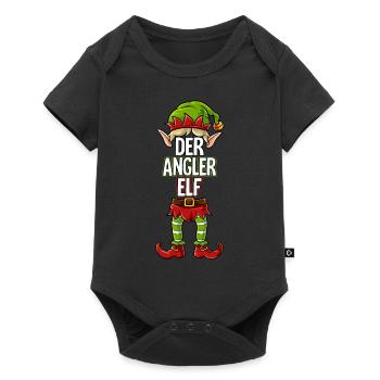 Angler Elf Partnerlook Weihnachten - Baby Premium Kurzarmbody - Schwarz - Vorne