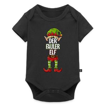Fauler Elf Partnerlook Weihnachten - Baby Premium Kurzarmbody - Schwarz - Vorne