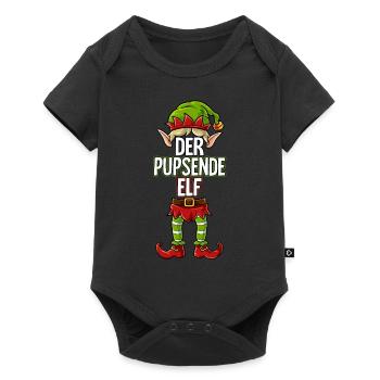 Pupsende Elf Partnerlook Weihnachten - Baby Premium Kurzarmbody - Schwarz - Vorne