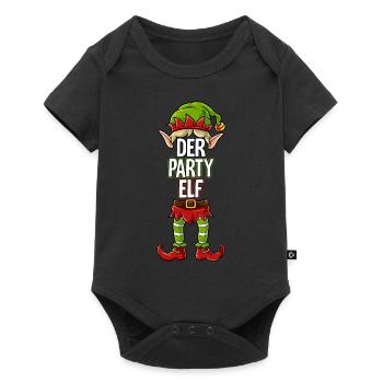 Party Elf Partnerlook Weihnachten - Baby Premium Kurzarmbody - Schwarz - Vorne