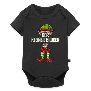 Kleiner Bruder Elf Partnerlook Weihnachten - Baby Premium Kurzarmbody - Schwarz - Vorne