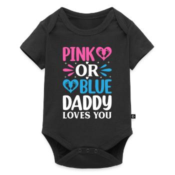 Pink Or Blue Daddy Loves You - Gender Reveal - Baby Premium Kurzarmbody - Schwarz - Vorne