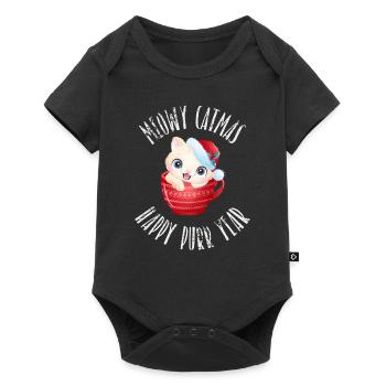 Meowy Catmas - Happy Purr Year - Baby Premium short-sleeve bodysuit - black - Front
