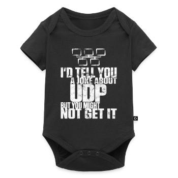 Joke about UDP but you might not get it - Baby Premium Kurzarmbody - Schwarz - Vorne