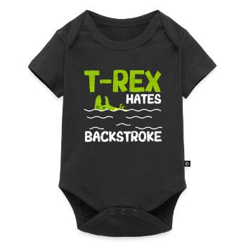 T-Rex déteste la nage sur dos crawlé Drôle de nageur - Body à manches courtes Premium Bébé - noir - Devant