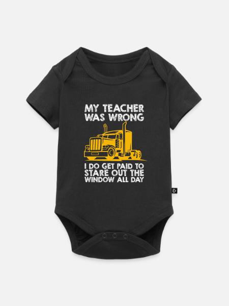 LKW Fahrer Truck Lastwagen Spruch Beruf Trucker - Baby Premium Kurzarmbody - Schwarz