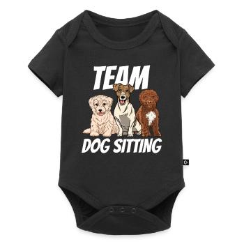 Team Dog Sitting Hundesitter Hundesitting Hund - Baby Premium Kurzarmbody - Schwarz - Vorne
