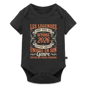 Les Légendes Sont Nées En Octobre 2026 Cadeau - Body à manches courtes Premium Bébé - noir - Devant