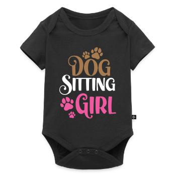 Dog Sitter Girl Dog Sitting Dog Sitting - Baby Premium short-sleeve bodysuit - black - Front