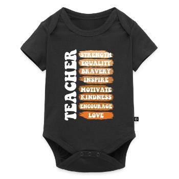 Teacher Strength Equality Pride Melanated - Baby Premium short-sleeve bodysuit - black - Front