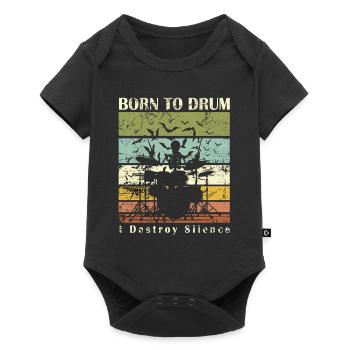 Born to drum - drummer - Baby Premium short-sleeve bodysuit - black - Front