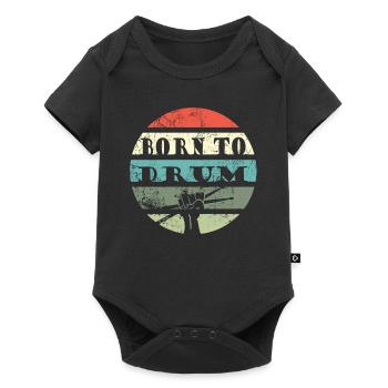 Born to drum - drummer - Baby Premium short-sleeve bodysuit - black - Front