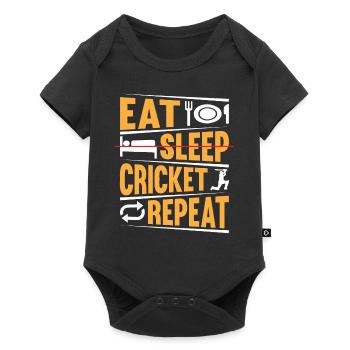 Eat Sleep Cricket Repeat - Playing Cricket Player - Baby Premium short-sleeve bodysuit - black - Front