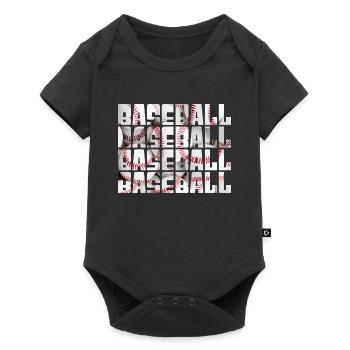 baseball - Baby Premium Kurzarmbody - Schwarz - Vorne