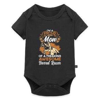Barrel Racing Rodeo Reitpferd Barrel Racer - Baby Premium Kurzarmbody - Schwarz - Vorne