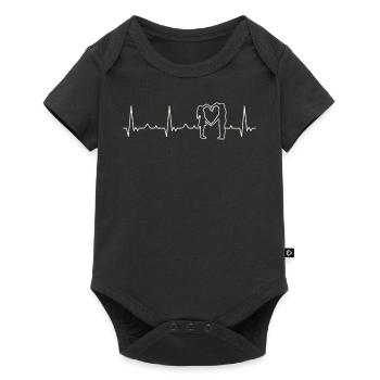 Pareja de amor corazón. Corazón. Amor. Ekg. - Body à manches courtes Premium Bébé - noir - Devant