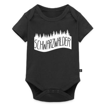 Schwarzwälder Schrift mit Tannenbäumen - Baby Premium Kurzarmbody - Schwarz - Vorne