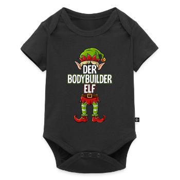 Bodybuilder Elf Partnerlook Weihnachten - Baby Premium Kurzarmbody - Schwarz - Vorne